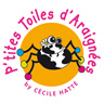 LOGO P'tites Toiles d'Araignées pour la créatrice Cécile Hatté - Illustrator - Spidermeuh à 6 pattes !!